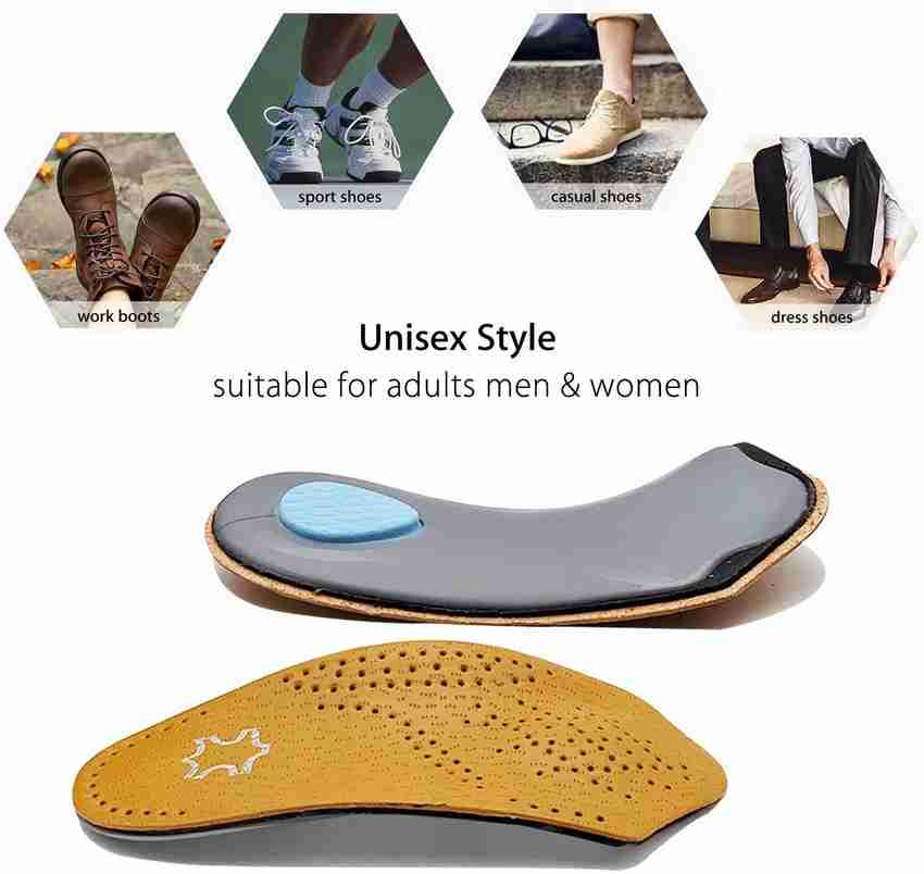 Comfortinglives Flat Fleet Orthotic Foot Sole Leather Insoles