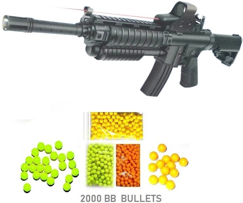 IndusBay AWM M4 Toy Gun 22 Inches Long M14 M 416 PUBG Plastic BB Bullet  Sniper Gun with 2000 BB Plastic Bullets , Black Guns & Darts - AWM M4 Toy  Gun