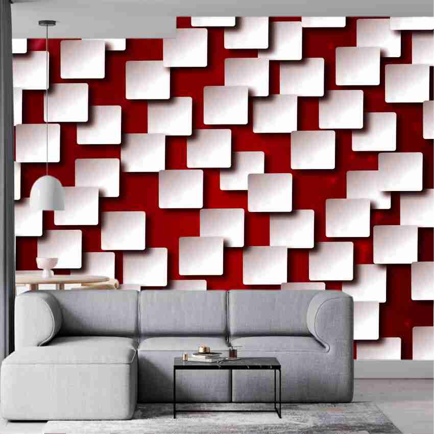 digital print world Decorative Red, White Wallpaper Price in India