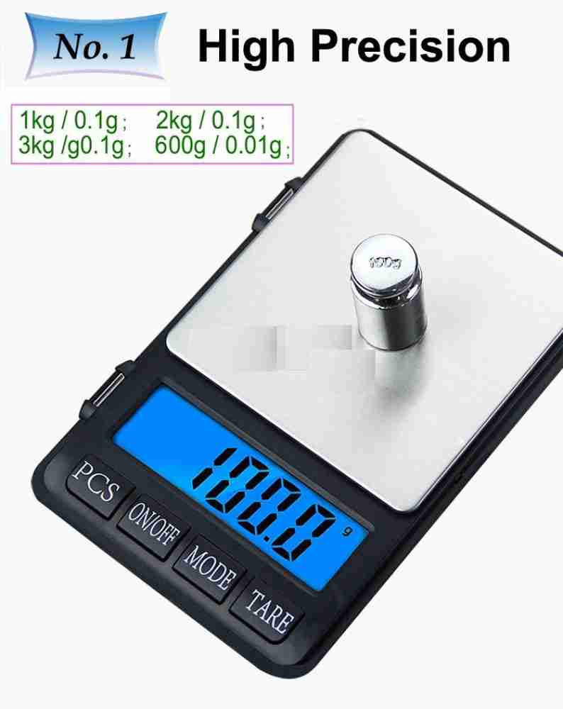 1kg/0.01g Precise Measurement Black Portable Digital Scale Food