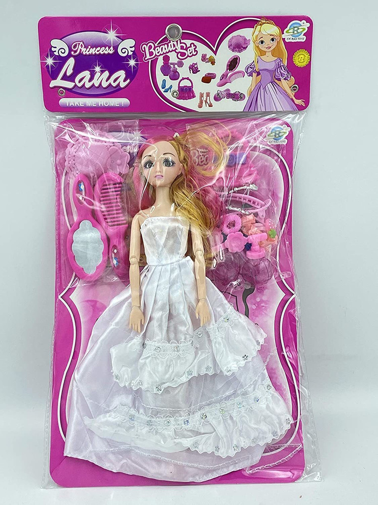 WHITE POPCORN Princess Lana Doll with Beauty Accessories Set