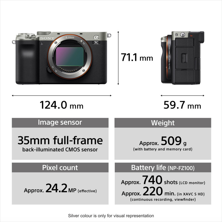 SONY Alpha ILCE-7C Full Frame Mirrorless Camera Body Featuring Eye 