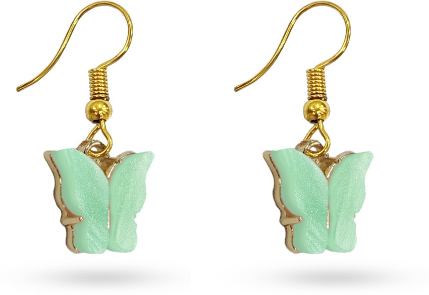 Green sale butterfly earrings