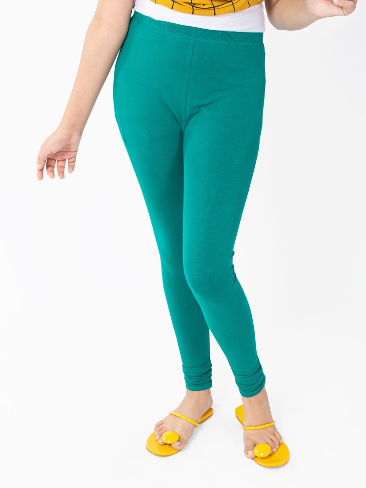 Buy INDIAN FLOWER Women Lycra Solid Turquoise & Pink Legging Online at Low  Prices in India 