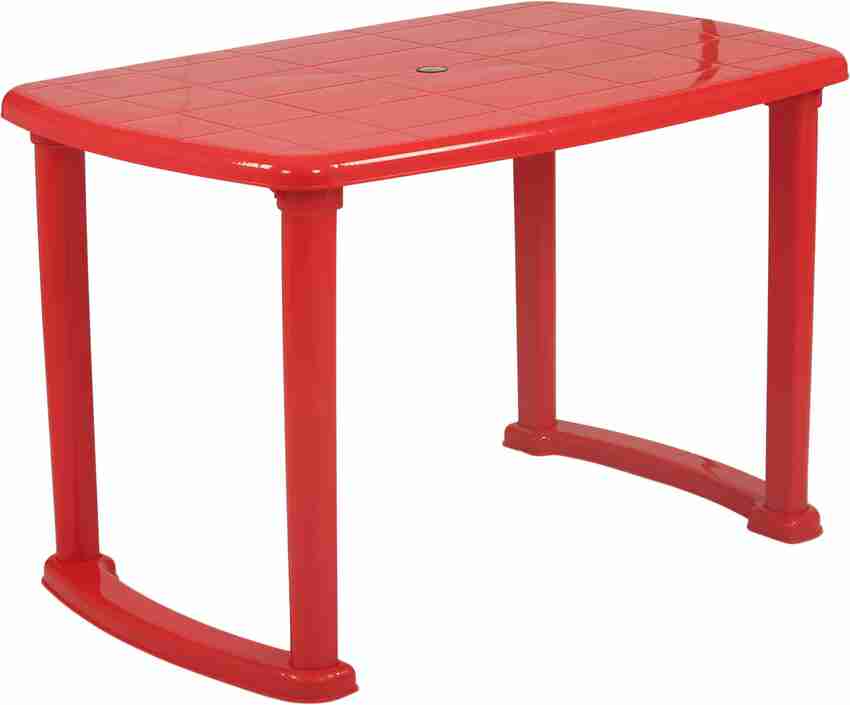 Supreme Arjun Dining Table Red 4 Seater Plastic Outdoor Table