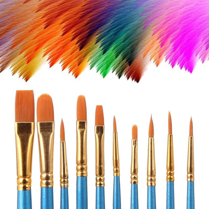 Paint Brush Set, Heartybay 10Pcs Paint Brushes for Acrylic Painting, Water  Color Paintbrushes for Kids, Easter Egg Painting Brush, Face Paint Brush