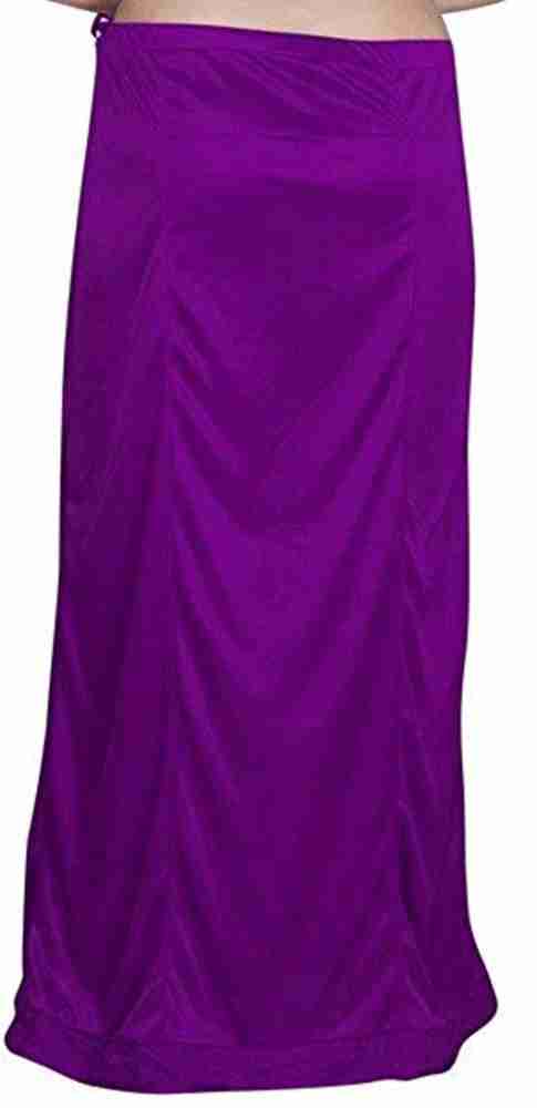 Women Satin Saree Petticoat Maroon underskirt, skirt indian sari inner 