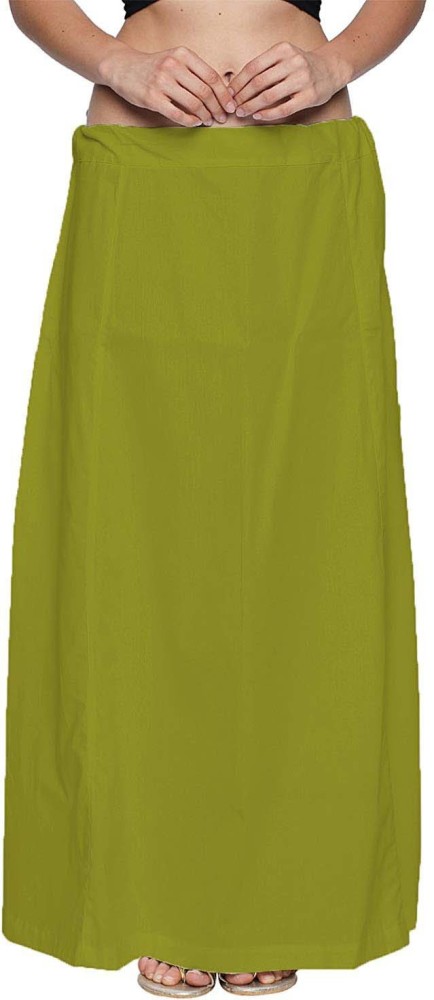 Cotton Women Petticoat Saree Underskirt Free Size Cotton Petticoat Olive  Green