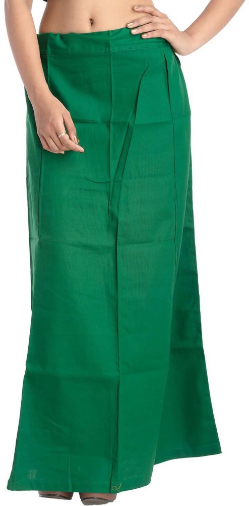 SATAK Women Cotton Petticoat /Inskirt Saree Petticoat Solid Green