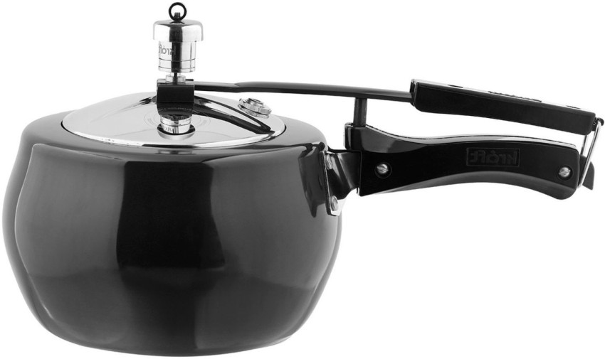 Kraft Magic Hard Anodised Handi Shape Pressure Cooker - 3.5 Litres |  Mutlipurpose Lids Strainer and Glass lid | Induction and Gas Friendly | 2  Years