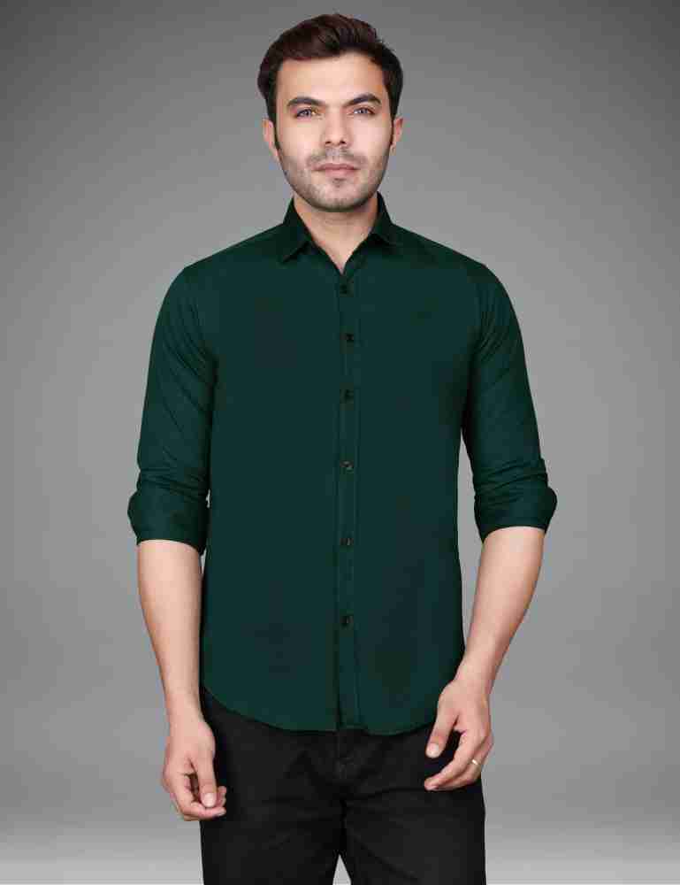 Men's Cotton Bottle Green Contemporary Bold Printed Shirt at Rs 1645.00, Goa