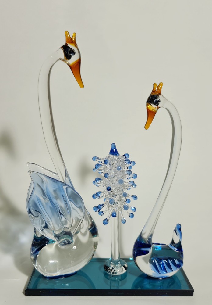 AkGlass Glass Ducks Showpiece / Decorative Glass Figurine
