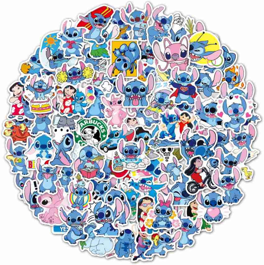 50Pcs Stitch Stickers, Cute Lilo & Stitch Vinyl Sticker for Water Bottle,  Laptop,Bumper,Helmet,Skaterboard, Funny Stitch Durable Stickers and Decals