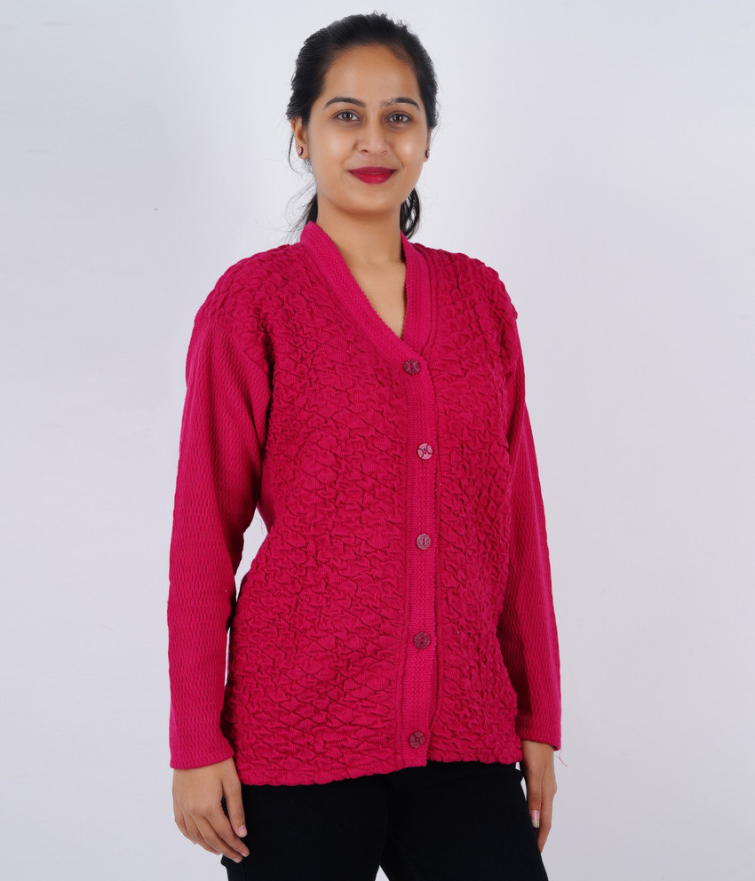 FEEL TRACK Woven V Neck Casual Women Pink Sweater - Buy FEEL TRACK Woven V  Neck Casual Women Pink Sweater Online at Best Prices in India | Flipkart.com