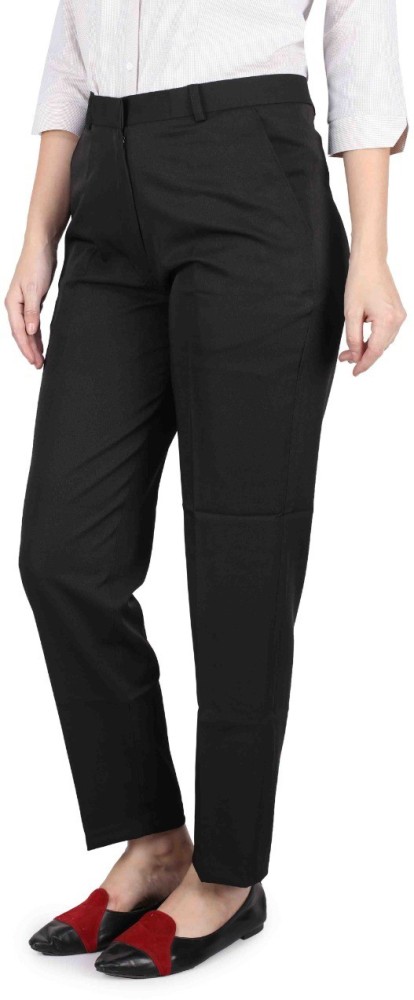 Buy Neelo Kurti Regular Fit Cotton Trouser Pants for Women(Black