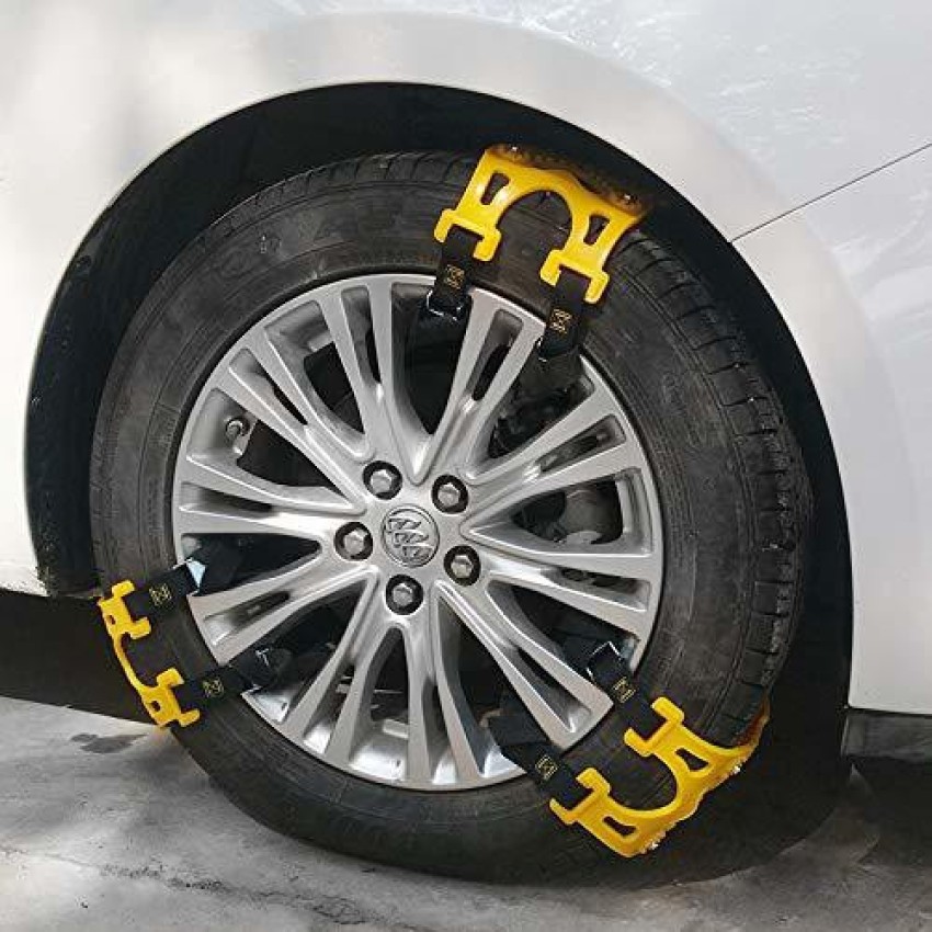 AAVAHAN Car Snow Chains Strong Durable All Season Anti-Skid Car, SUV, and  Pick Up Patterned Tire Chains for Emergencies and Road Trip Pack of 6,  Chamois cloth Combo Price in India 