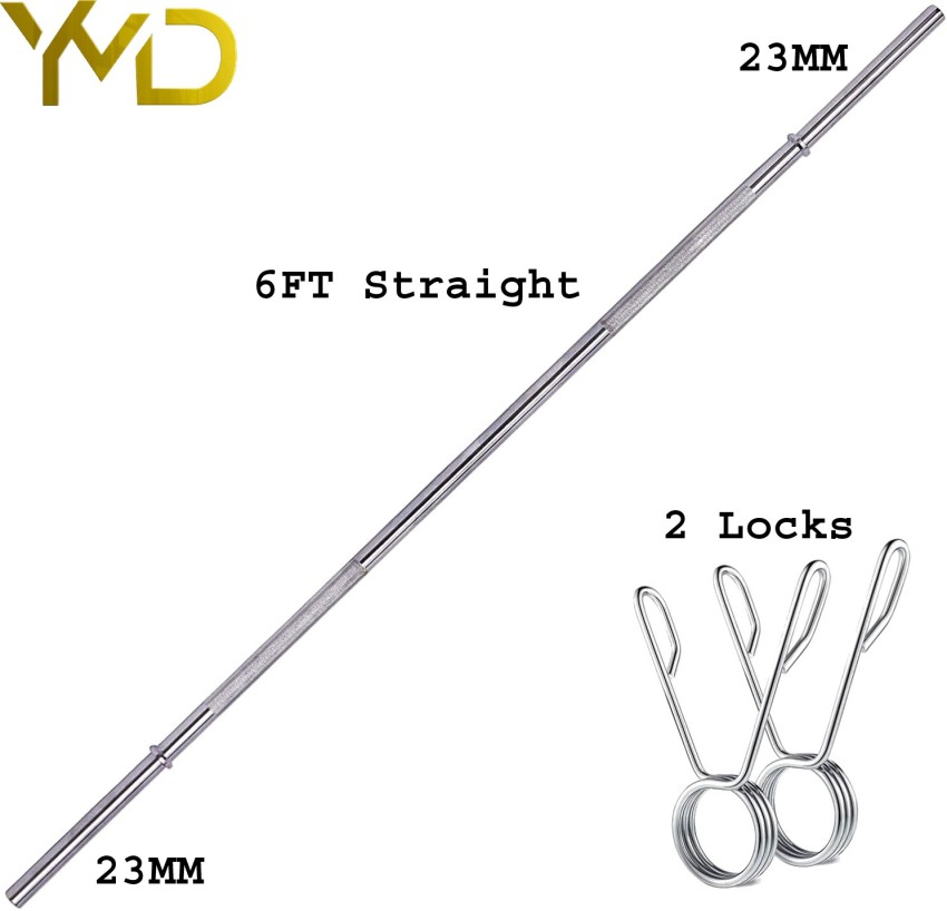 YMD 6FT Straight Solid Chrome 25mm bar for Biceps & Triceps Exercises with  2 Locks Weight Lifting Bar - Buy YMD 6FT Straight Solid Chrome 25mm bar for  Biceps & Triceps Exercises