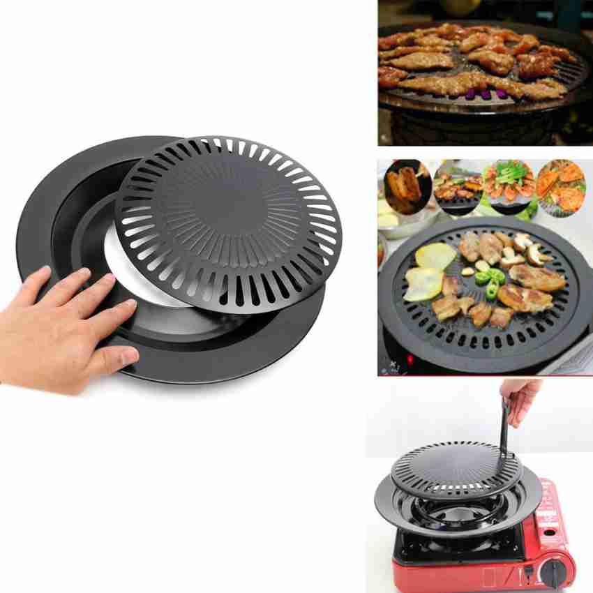  Portable Indoor Barbecue BBQ Grill Pan Smokeless Stove top  12.5 With Removable Plate Ideal For Electric Gas Stoves, Non Stick, Easy  Clean Up for Steak, Fish, Chicken & Vegetables Backpacking