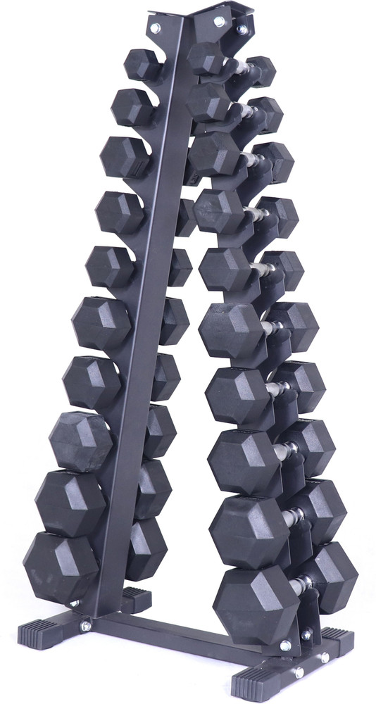 KOBO Imported A Frame Dumbbell Rack Stand Only 10 Tier Weight