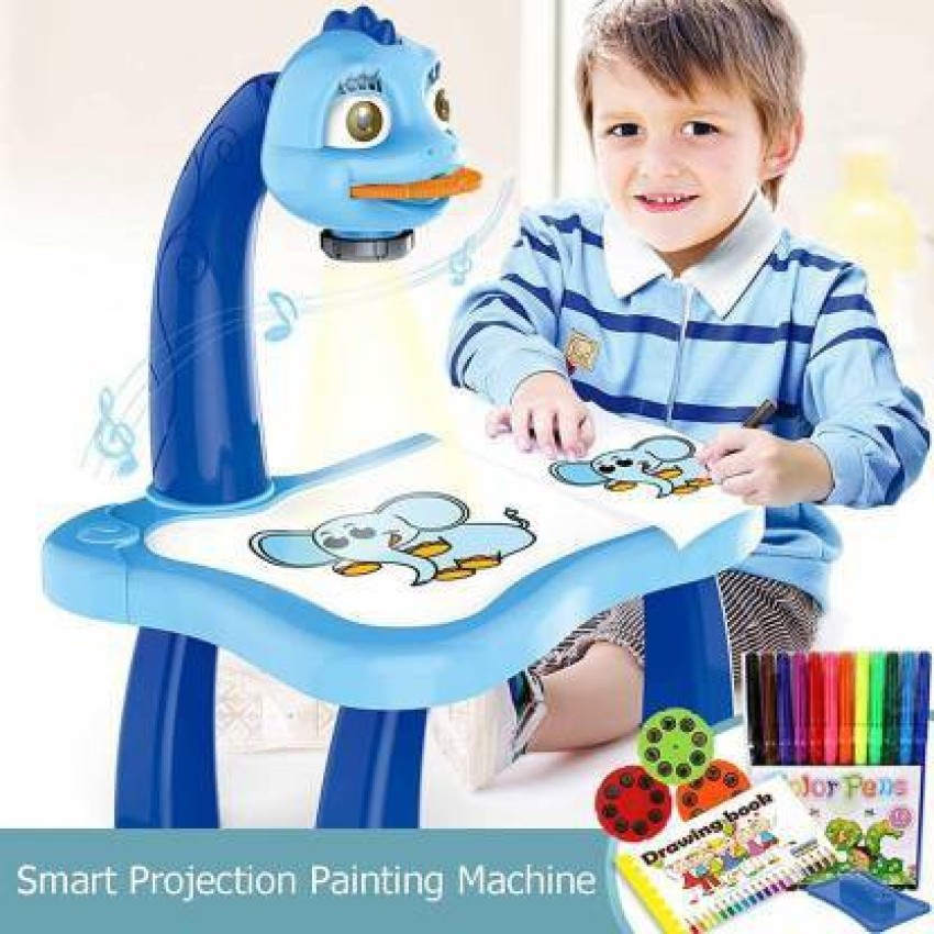 Drawing Projector Painting kit - Kids Drawing Board with Music Projection  Painting Set Drawing Art Table Doodle Board Table for Girls & Boys  Educational Learning Toys for Toddlers 1 2 3 Year Olds 