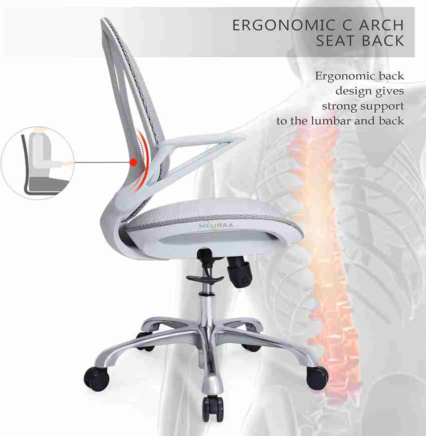 Misuraa imported xenon mid back online ergonomic chair for office & home