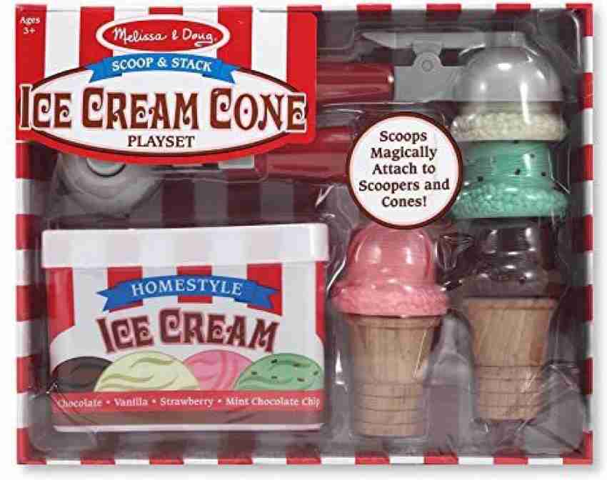 Melissa & Doug Scoop and Stack Ice Cream Cone Magnetic Play Set, Multicolor  - Pretend Food, Ice Cream Toy For Toddlers And Kids Ages 3+.