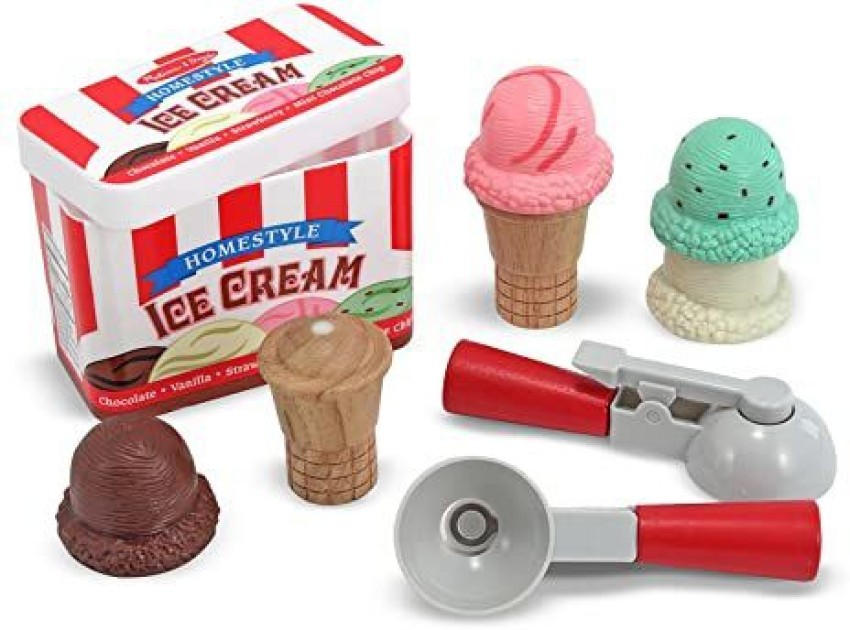 Melissa & Doug Scoop and Stack Ice Cream Cone Magnetic Play Set, Multicolor  - Pretend Food, Ice Cream Toy For Toddlers And Kids Ages 3+.