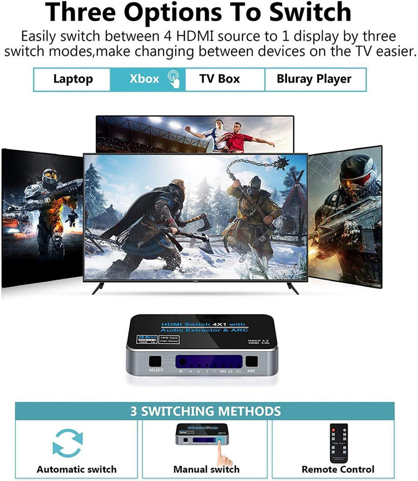 Hdmi switch hotsell arc 4k