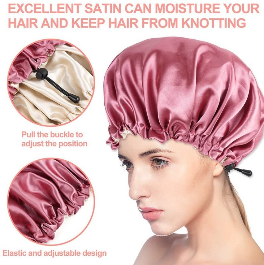 Satin Bonnett Sleep Cap Silky Reversible Bonnet for Dreadlocks Braids and  Long Hair Elastic Hair Cap for Men and Women Large Double Layer 