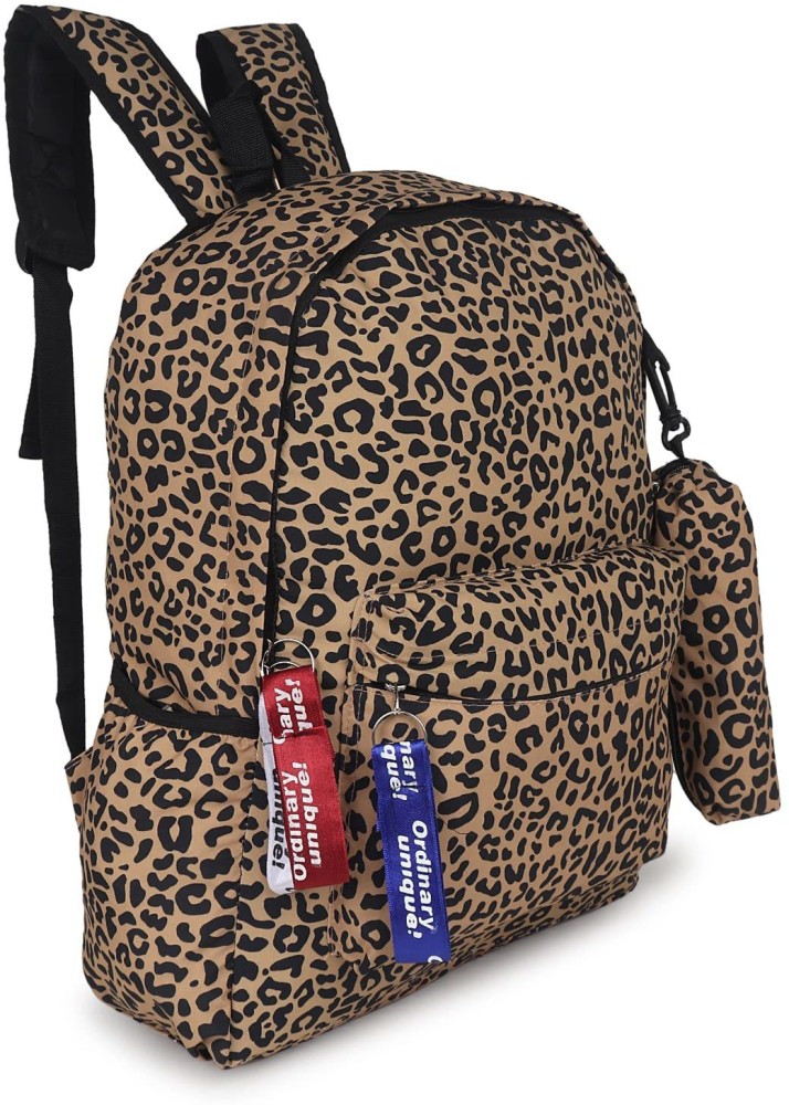 Fuzzy Leopard Print Jansport Backpack As-is