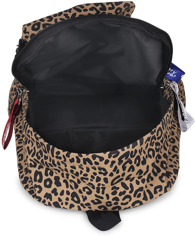 Flipkart okji enterprises Animal Leopard Print Brown Stylish Backpack Purse for Women Girls Kids School COLLEGE BAGPACK School Bag School Bag
