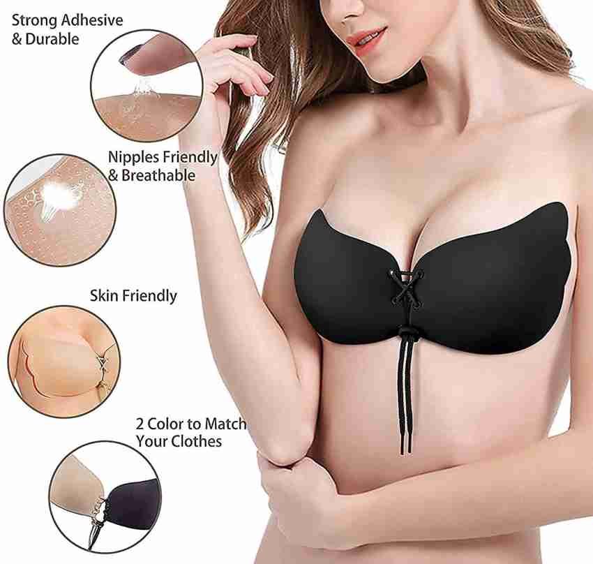 REGINA COLLECTIONS Women's Sticky Strapless Push Up Bras for Women,  Invisible Women's Backless Women Stick-on Heavily Padded Bra