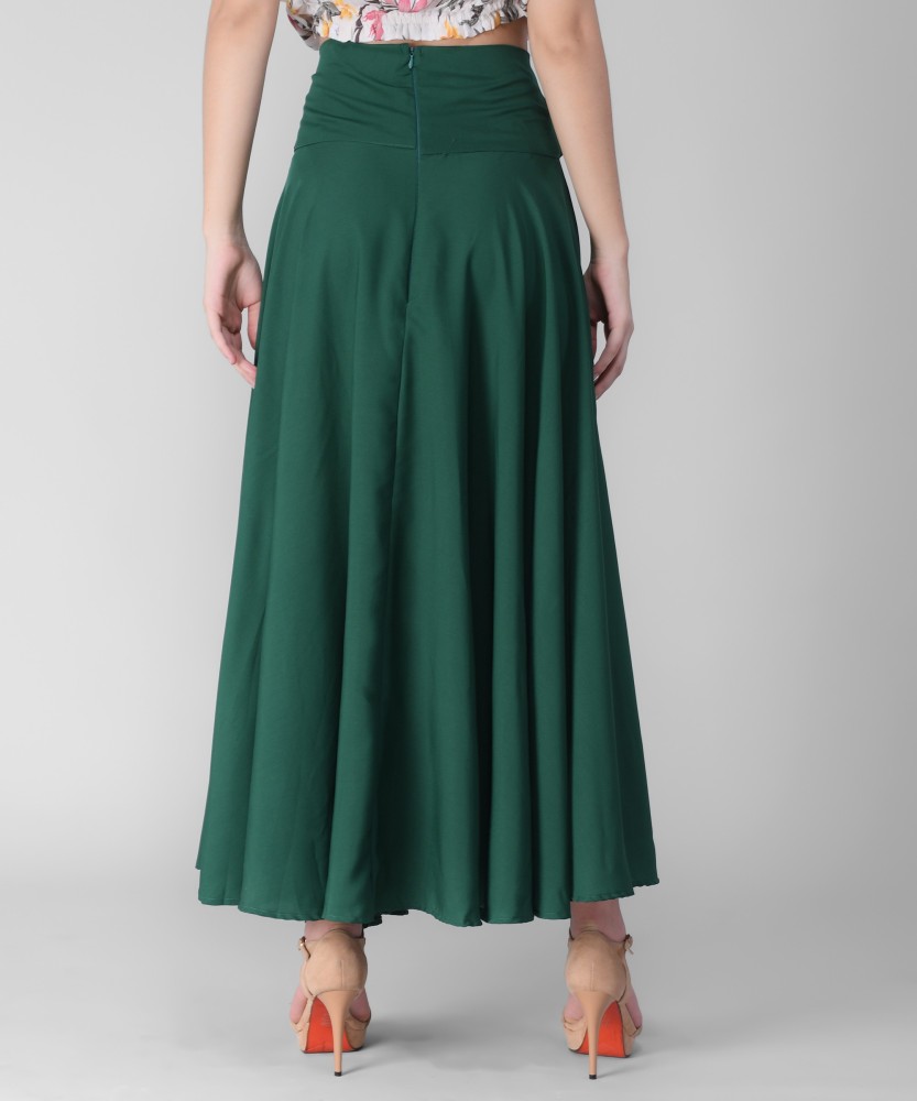 WestCHIC Solid Women Flared Green Skirt Buy WestCHIC Solid Women