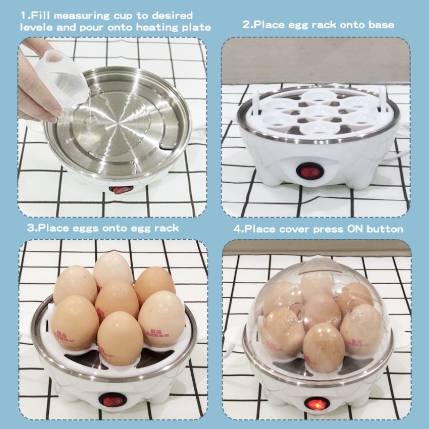 7-Egg Automatic Easy Egg Cooker, Steamer, Poacher (Teal)