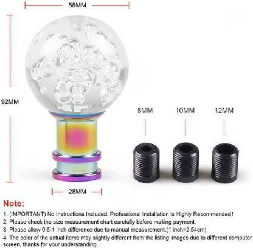 Round Ball Shift Knob Crystal Transparent Bubble India