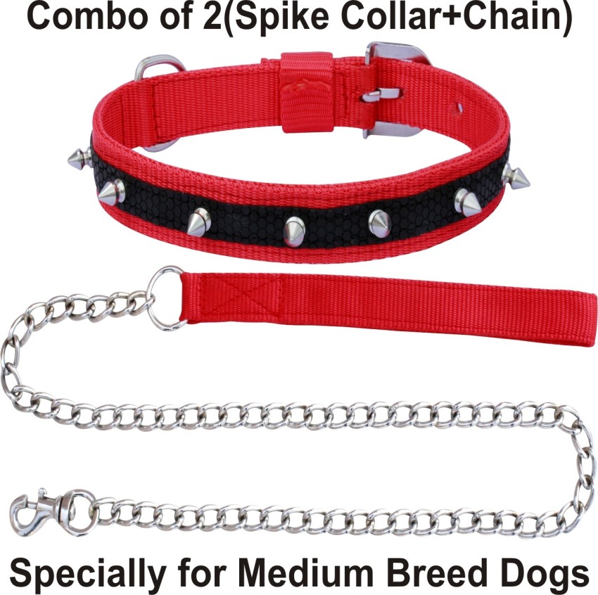 Collar with outlet chain leash