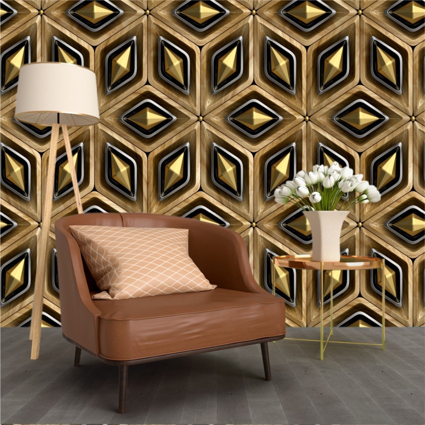 Grandeco Geometric Lattice Off White Gold Wallpaper