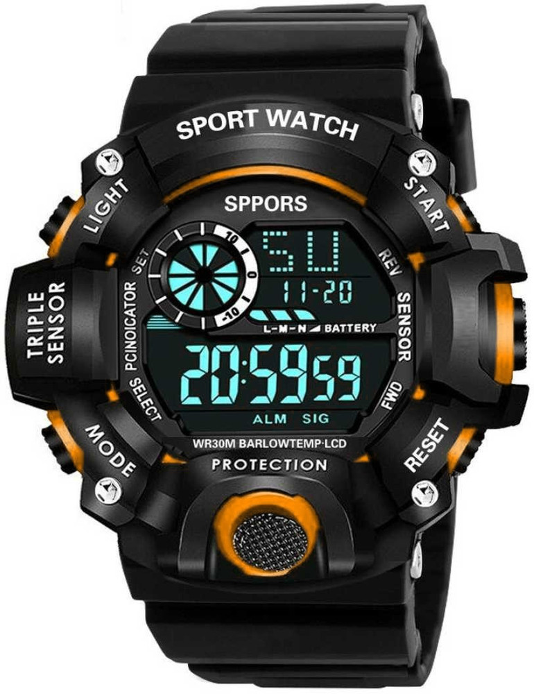 Acnos Water Resistance Digital Watch For Men Buy Acnos Water Resistance Digital Watch For Men Brand A Digital Watch Shockproof Multi Functional Automatic Black Strap Orange Ring Waterproof Digital