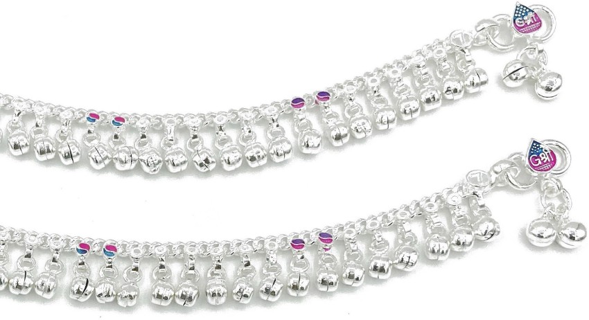 Silver anklets for on sale 2 year baby girl