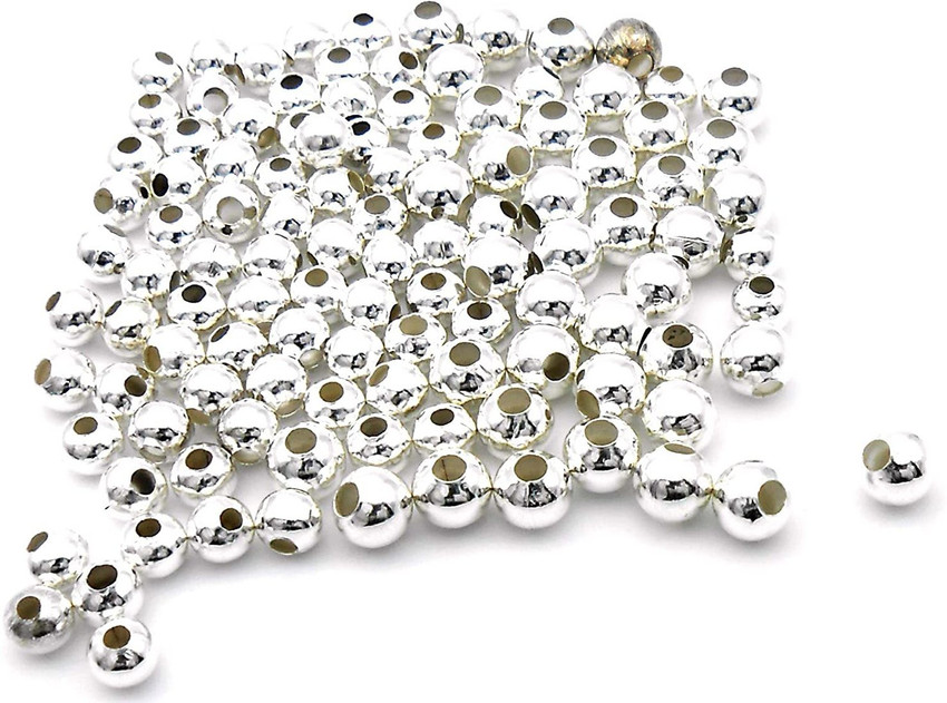 Silver Silver Finish Round Metal Beads for Jewelry Making Jewelry Findings Size 5 mm Pack of 500 pcs. shop for jaz products in India. Flipkart