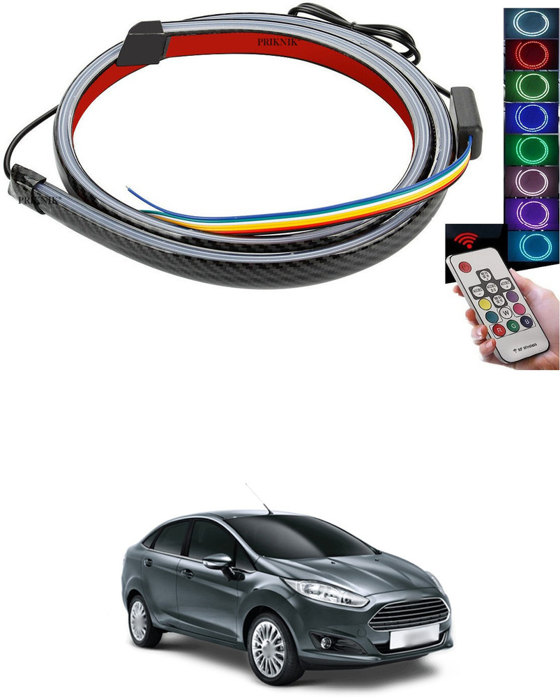 PRTEK Carbon Fibre LED Rear Spoiler with Remote Control for Car