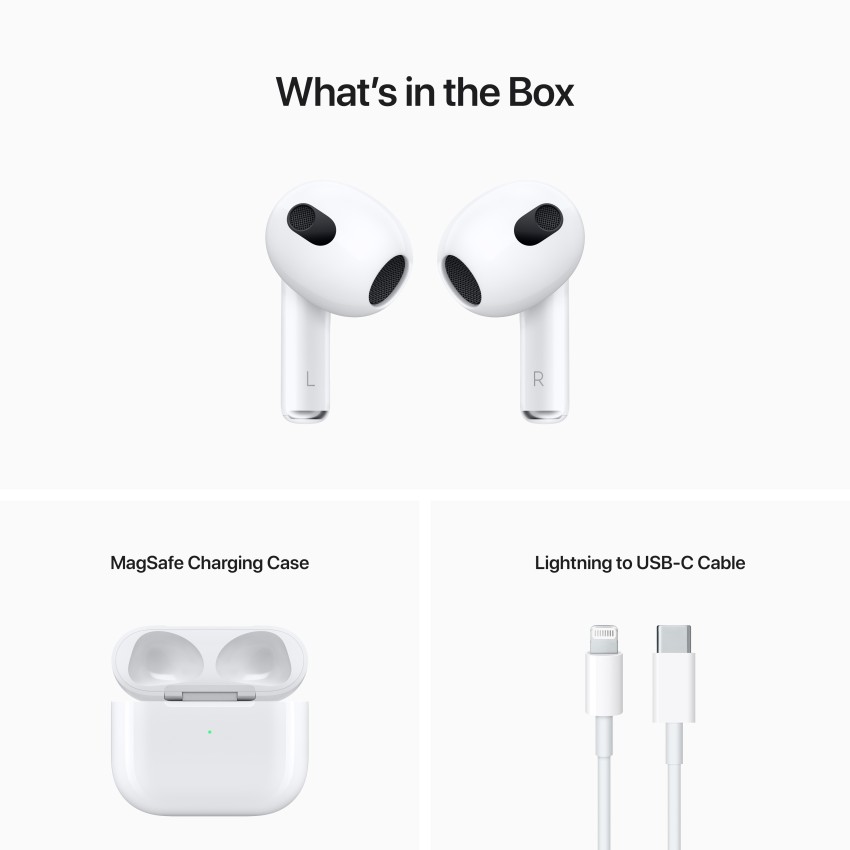 Apple AirPods (3rd Generation) Wireless Earbuds with Lightning Charging  Case 