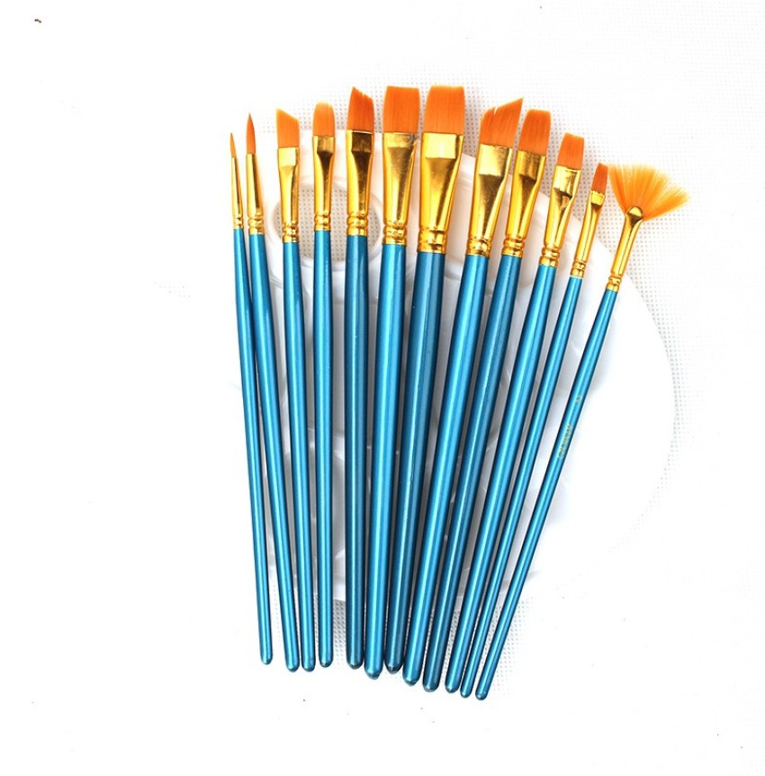 Paint Brushes Set, 2 Pack 20 Pcs Round Pointed Tip Paintbrushes Nylon Hair  Artist Acrylic Paint Brushes for Acrylic Oil Watercolor, Face Nail Art,  Miniature Detailing and Rock Painting, Blue 