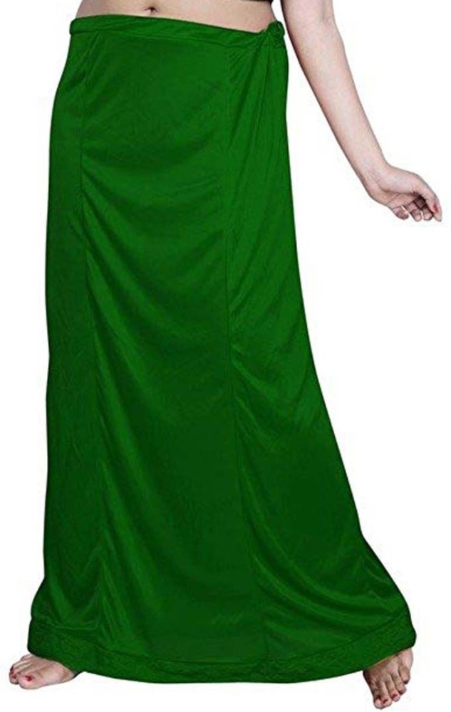 SATAK Women Cotton Petticoat /Inskirt Saree Petticoat Solid Green