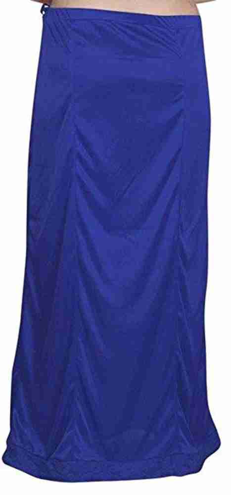 Readymade Saree Inner Ware Petticoat/Inskirt Satin Blend for Women Sky Blue