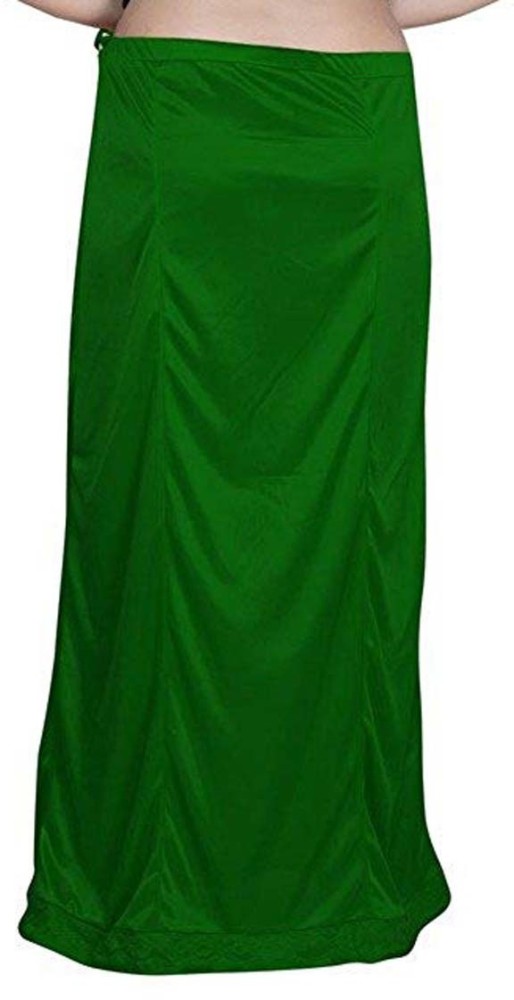 PKYC Women's Pista Green Satin A Line Saree Petticoat (40