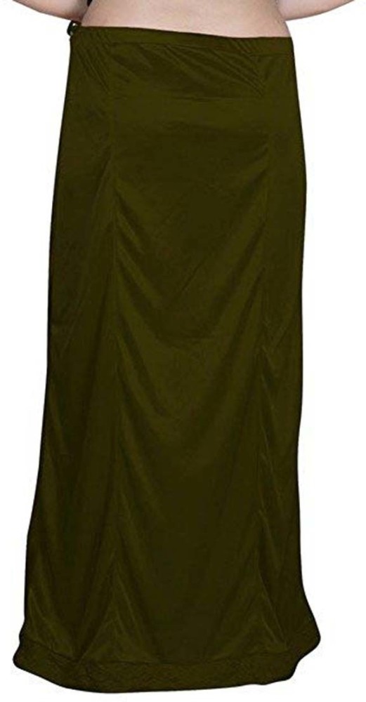 Quickcollection Readymade Olive Green Satin Petticoat Saree Inner Ware  /Inskirt for Women Satin Blend Petticoat Price in India - Buy  Quickcollection Readymade Olive Green Satin Petticoat Saree Inner Ware  /Inskirt for Women