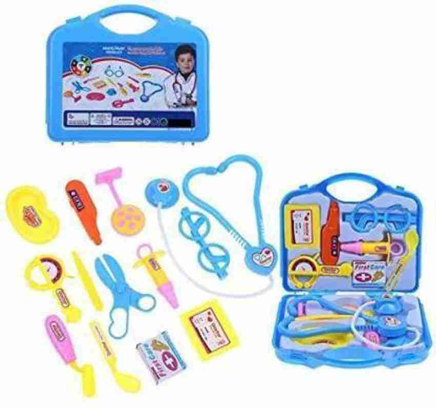 AVIKA Doctor Play Set Pretend Play Medical Kit Toy Carry Case Role Play Doctor Kit Toys for Kids Boys Girls Toddlers Educational Toy for Kids Doctor Kit Blue Doctor Play Set