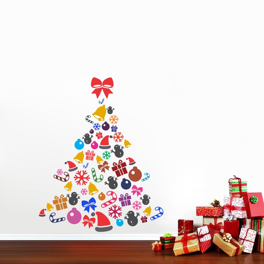 Christmas Sticker Hanging With Decorative Ornaments - Wall Stickers & Decals  by Asian Paints