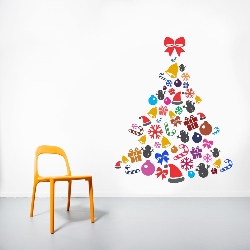 Christmas Sticker Hanging With Decorative Ornaments - Wall Stickers & Decals  by Asian Paints